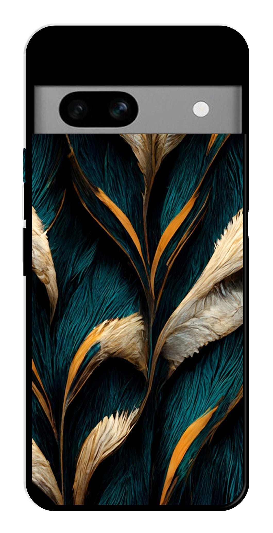 Feathers Metal Mobile Case for Google Pixel 6a Feathers Metal Mobile Case for Google Pixel 6a (Design No -30)