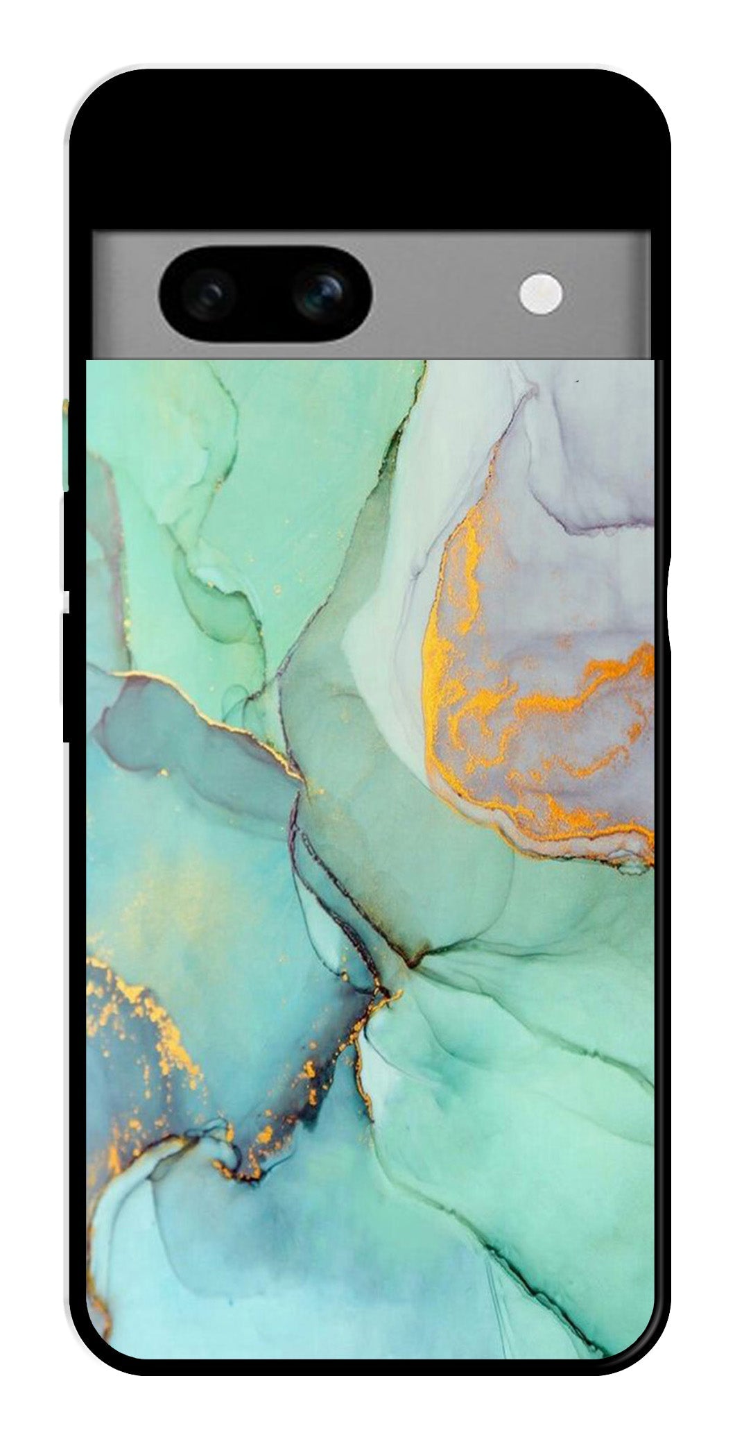 Marble Design Metal Mobile Case for Google Pixel 6a Marble Design Metal Mobile Case for Google Pixel 6a (Design No -46)