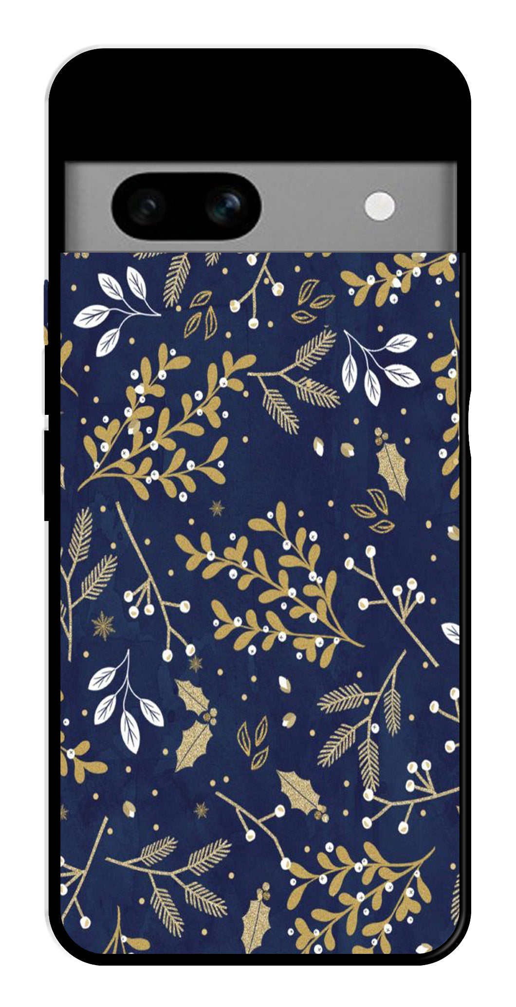 Floral Pattern Metal Mobile Case for Google Pixel 6a Floral Pattern Metal Mobile Case for Google Pixel 6a (Design No -52)