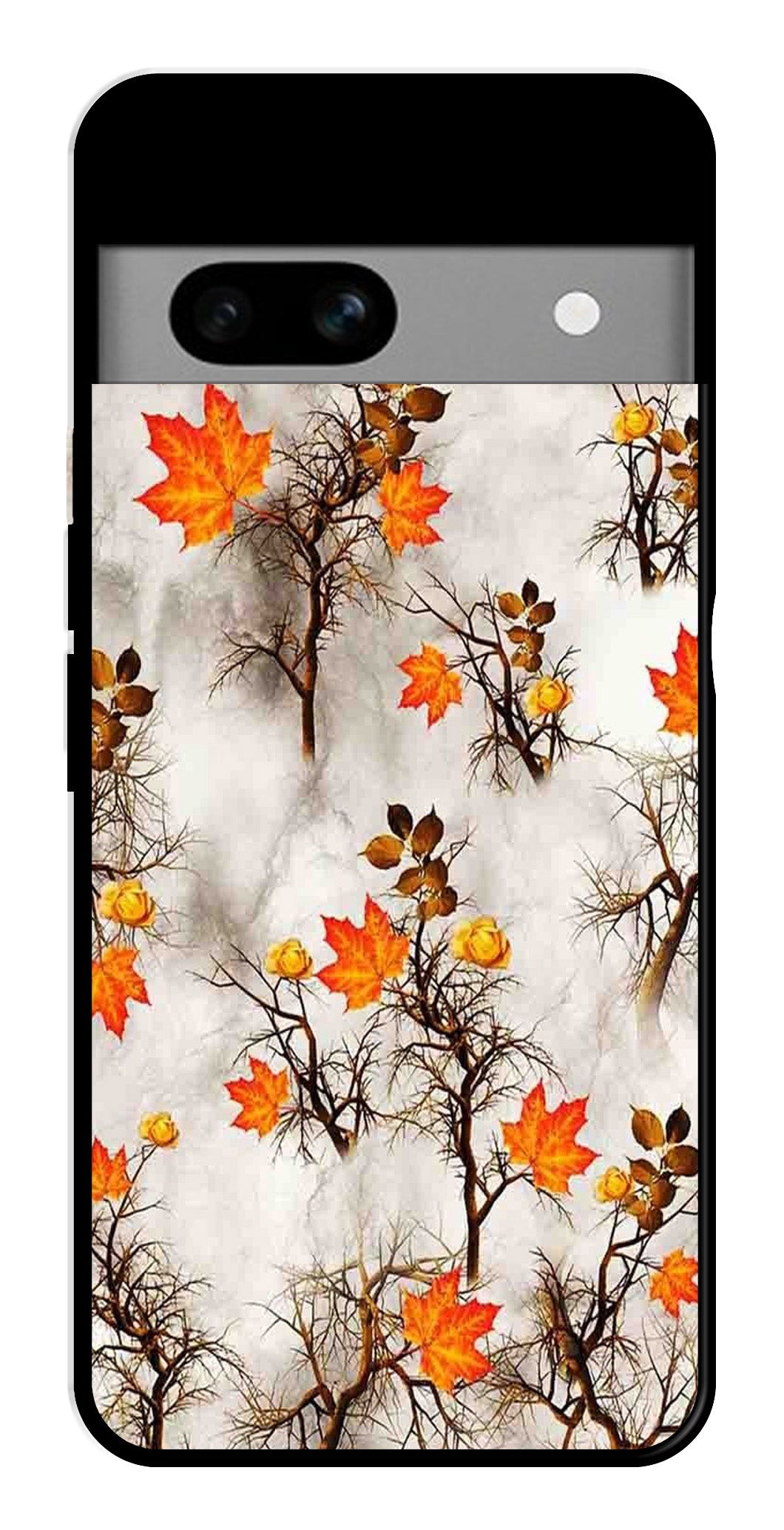 Autumn leaves Metal Mobile Case for Google Pixel 6a (Design No -55)