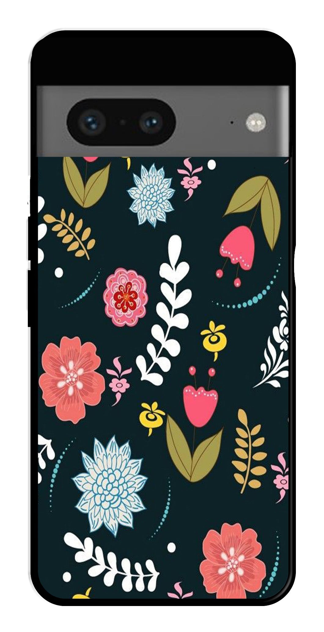 Floral Pattern2 Metal Mobile Case for Google Pixel 7 Floral Pattern2 Metal Mobile Case for Google Pixel 7 (Design No -12)