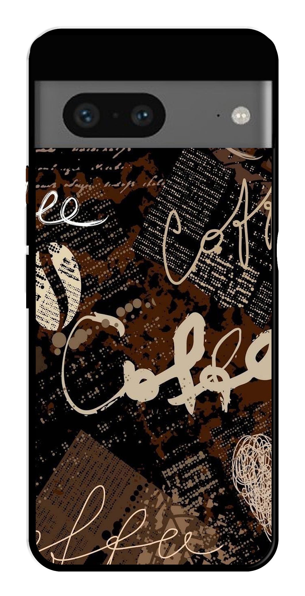Coffee Pattern Metal Mobile Case for Google Pixel 7 Coffee Pattern Metal Mobile Case for Google Pixel 7 (Design No -37)