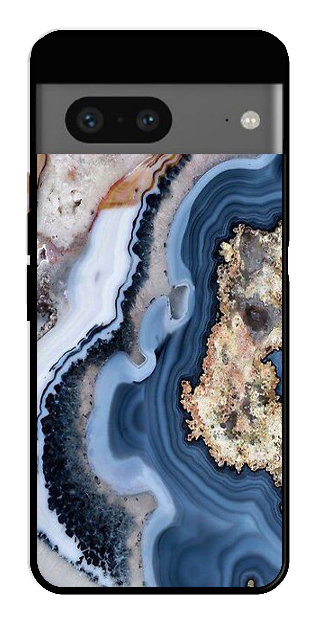 Marble Design Metal Mobile Case for Google Pixel 7 (Design No -53)