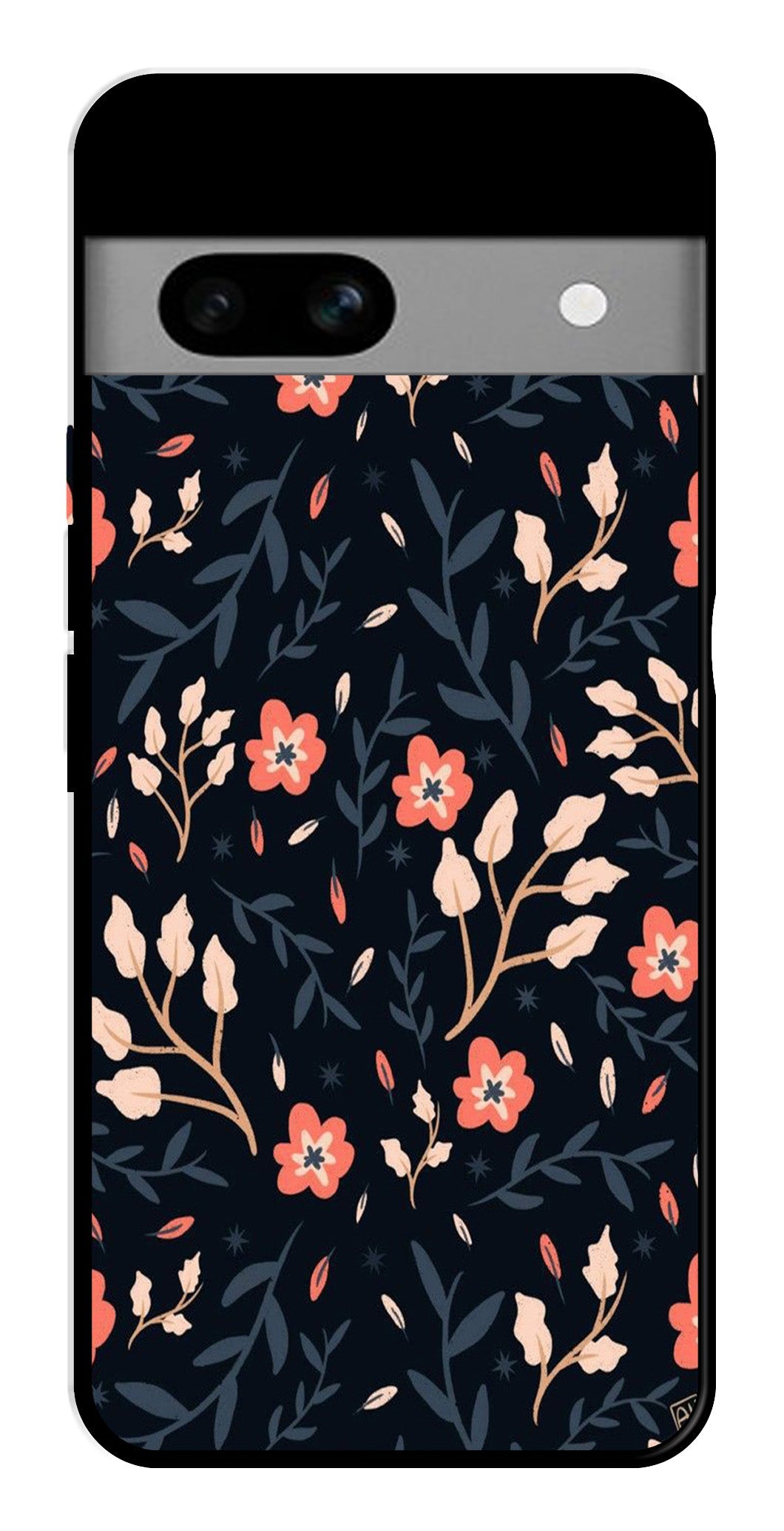 Floral Pattern Metal Mobile Case for Google Pixel 7a Floral Pattern Metal Mobile Case for Google Pixel 7a (Design No -10)