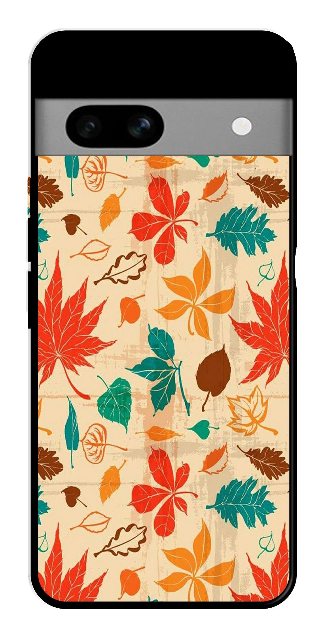 Leafs Design Metal Mobile Case for Google Pixel 7a Leafs Design Metal Mobile Case for Google Pixel 7a (Design No -14)