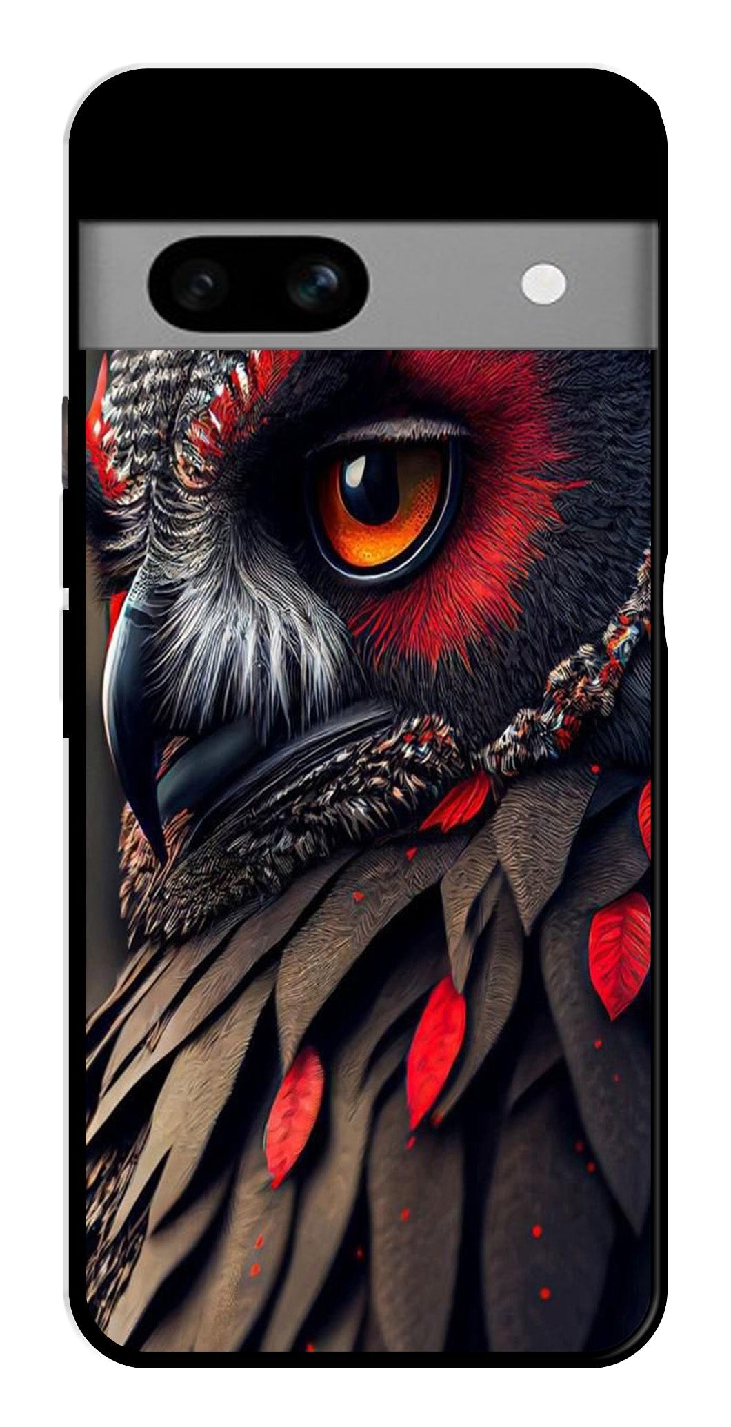 Owl Design Metal Mobile Case for Google Pixel 7a Owl Design Metal Mobile Case for Google Pixel 7a (Design No -26)