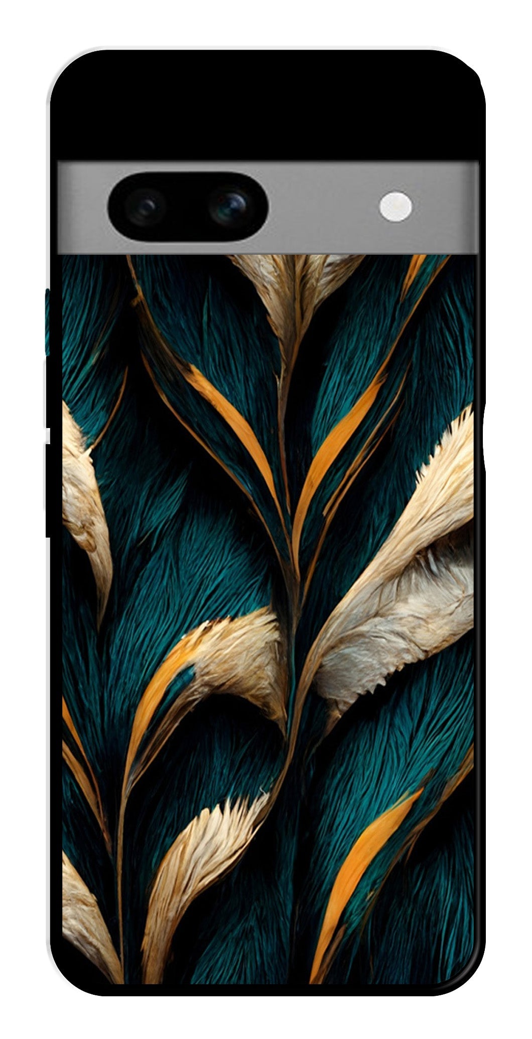 Feathers Metal Mobile Case for Google Pixel 7a Feathers Metal Mobile Case for Google Pixel 7a (Design No -30)