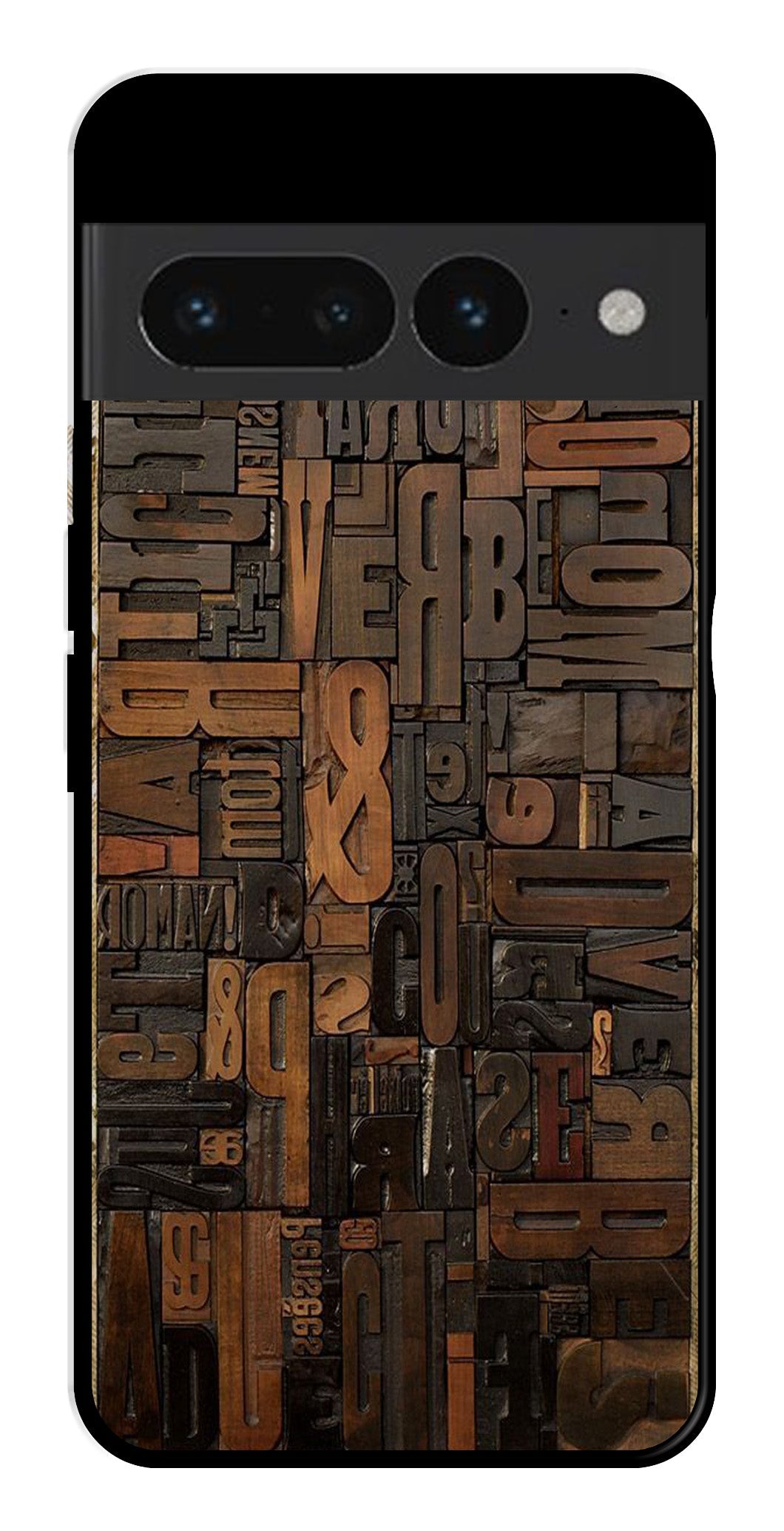 Alphabets Metal Mobile Case for Google Pixel 7 Pro Alphabets Metal Mobile Case for Google Pixel 7 Pro (Design No -32)