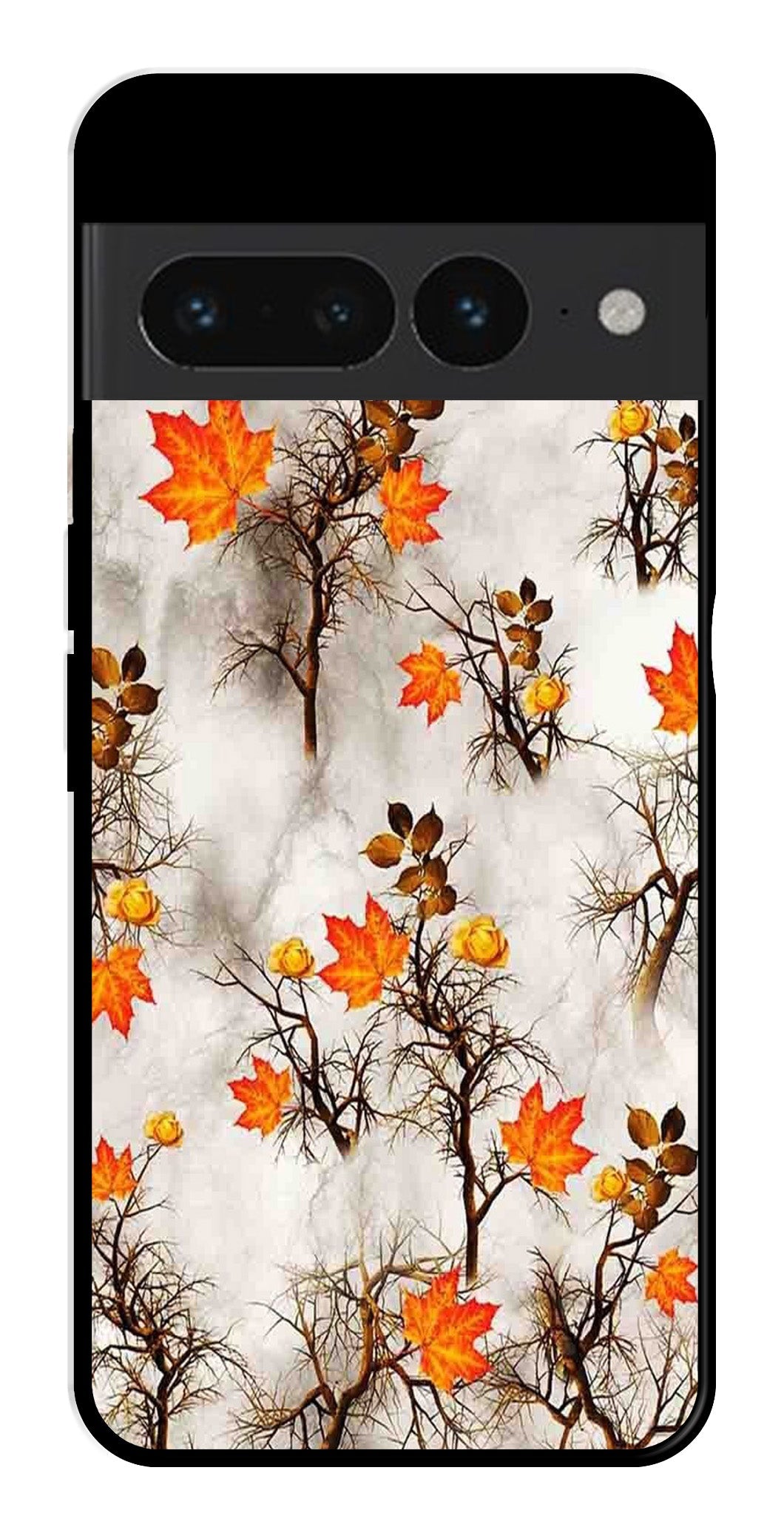 Autumn leaves Metal Mobile Case for Google Pixel 7 Pro Autumn leaves Metal Mobile Case for Google Pixel 7 Pro (Design No -55)