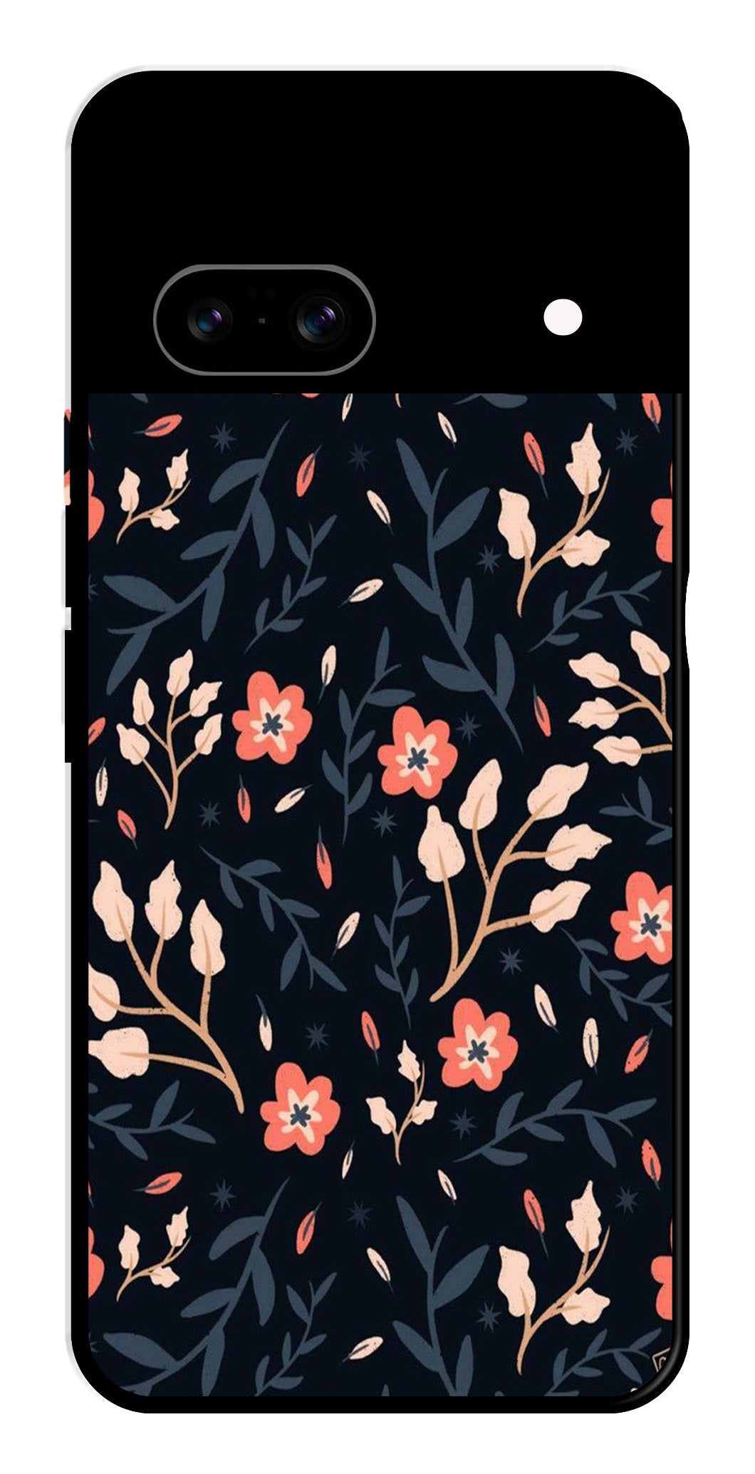 Floral Pattern Metal Mobile Case for Google Pixel 8 Floral Pattern Metal Mobile Case for Google Pixel 8 (Design No -10)