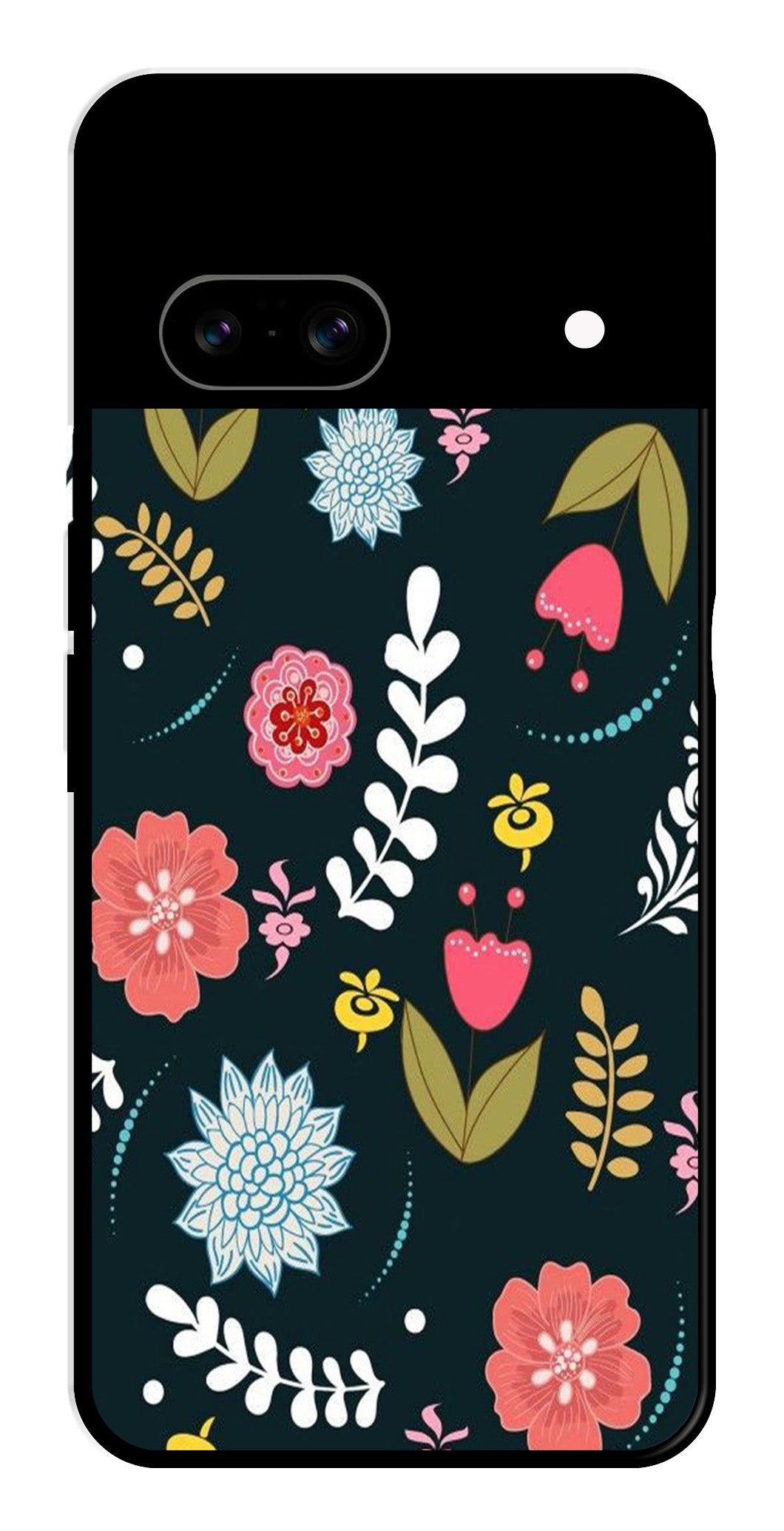 Floral Pattern2 Metal Mobile Case for Google Pixel 8 Floral Pattern2 Metal Mobile Case for Google Pixel 8 (Design No -12)