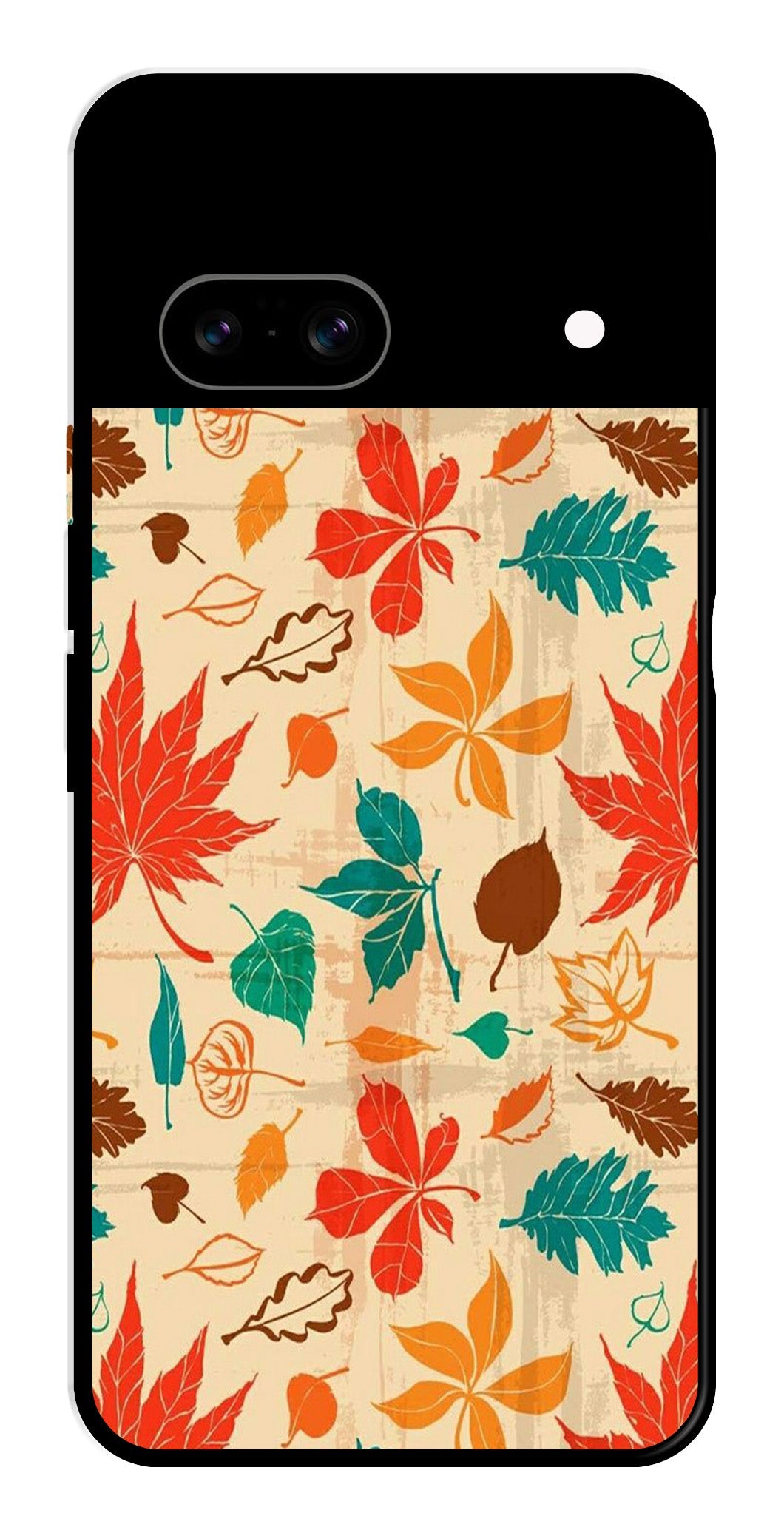 Leafs Design Metal Mobile Case for Google Pixel 8 Leafs Design Metal Mobile Case for Google Pixel 8 (Design No -14)