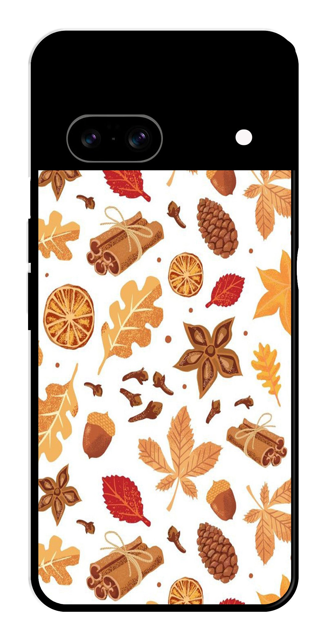 Autumn Leaf Metal Mobile Case for Google Pixel 8 Autumn Leaf Metal Mobile Case for Google Pixel 8 (Design No -19)