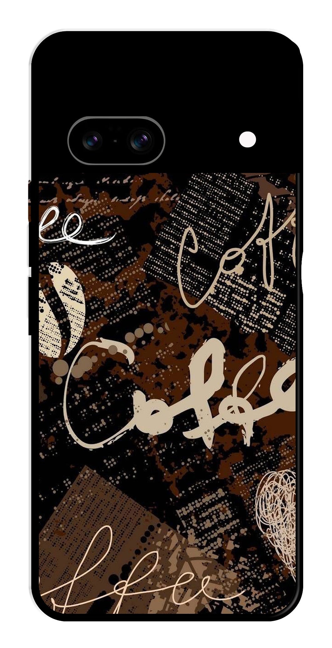 Coffee Pattern Metal Mobile Case for Google Pixel 8 Coffee Pattern Metal Mobile Case for Google Pixel 8 (Design No -37)