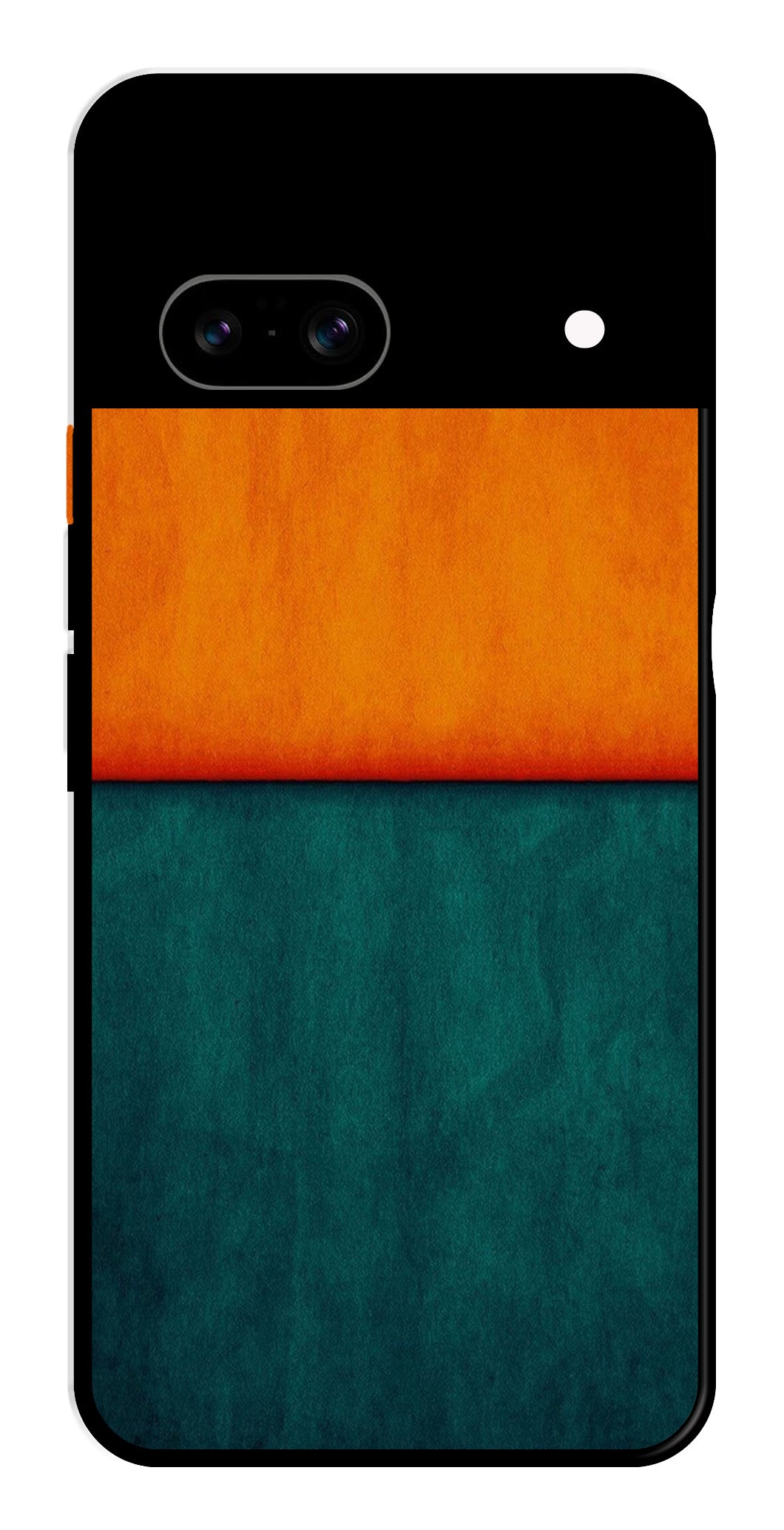 Orange Green Pattern Metal Mobile Case for Google Pixel 8 Orange Green Pattern Metal Mobile Case for Google Pixel 8 (Design No -45)