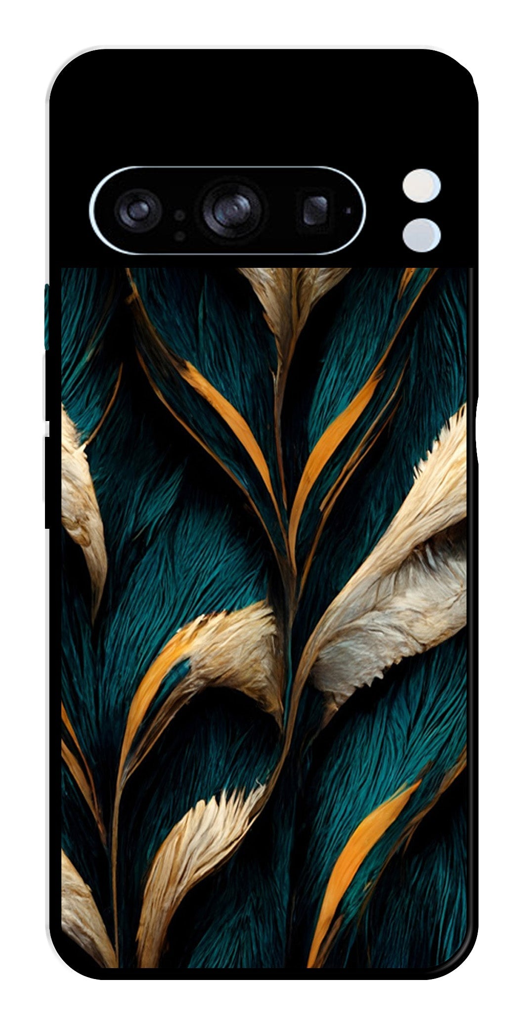 Feathers Metal Mobile Case for Google Pixel 8 Pro Feathers Metal Mobile Case for Google Pixel 8 Pro (Design No -30)