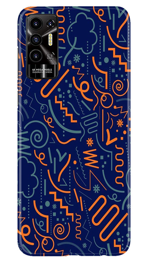 Line Art Baground Mobile Back Case for Tecno Pova 2 (Design - 26) Line Art Baground Case for Tecno Pova 2