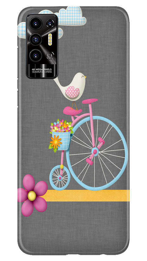 Sparron with cycle Mobile Back Case for Tecno Pova 2 (Design - 34) Sparron with cycle Case for Tecno Pova 2