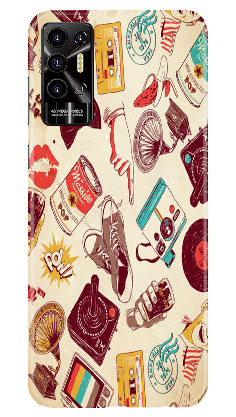 Vintage Mobile Back Case for Tecno Pova 2 (Design - 35) Vintage Case for Tecno Pova 2