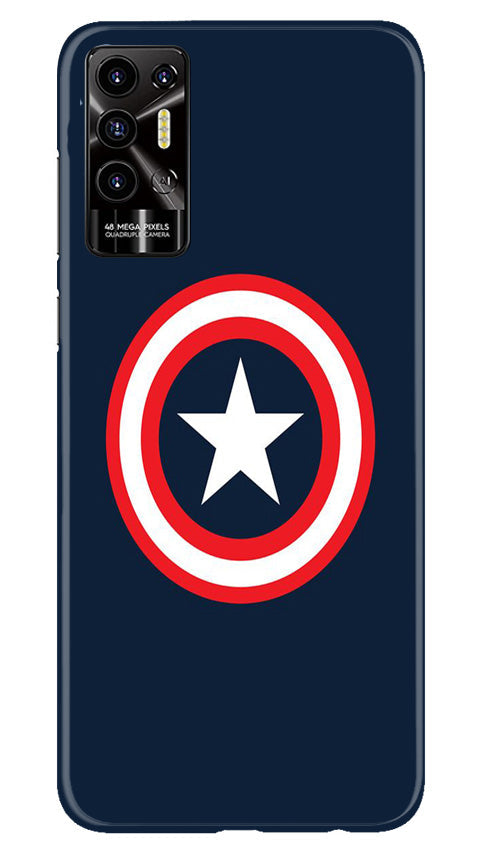 Captain America Mobile Back Case for Tecno Pova 2 (Design - 42) Captain America Case for Tecno Pova 2