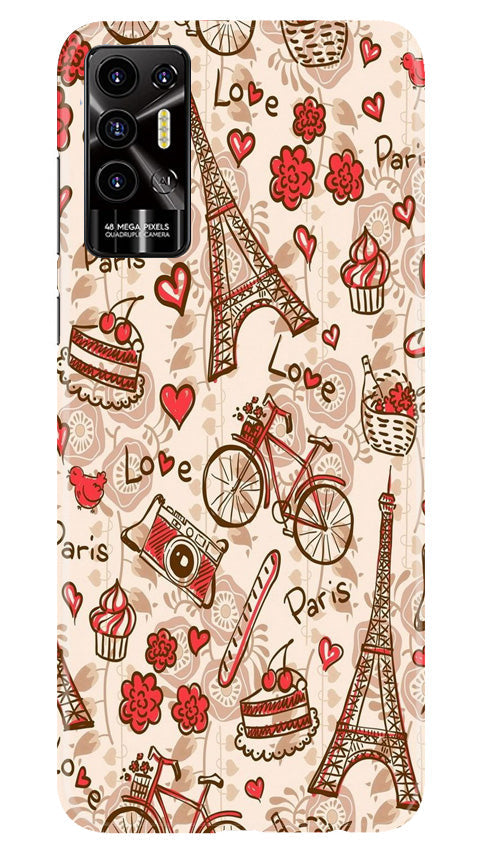 Love Paris Mobile Back Case for Tecno Pova 2 (Design - 103) Love Paris Case for Tecno Pova 2 (Design - 103)