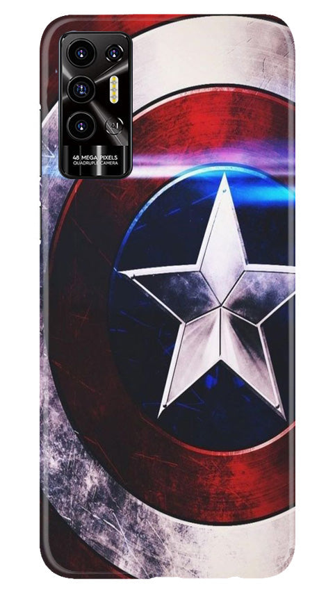 Captain America Mobile Back Case for Tecno Pova 2 (Design - 249) Captain America Case for Tecno Pova 2 (Design No. 218)
