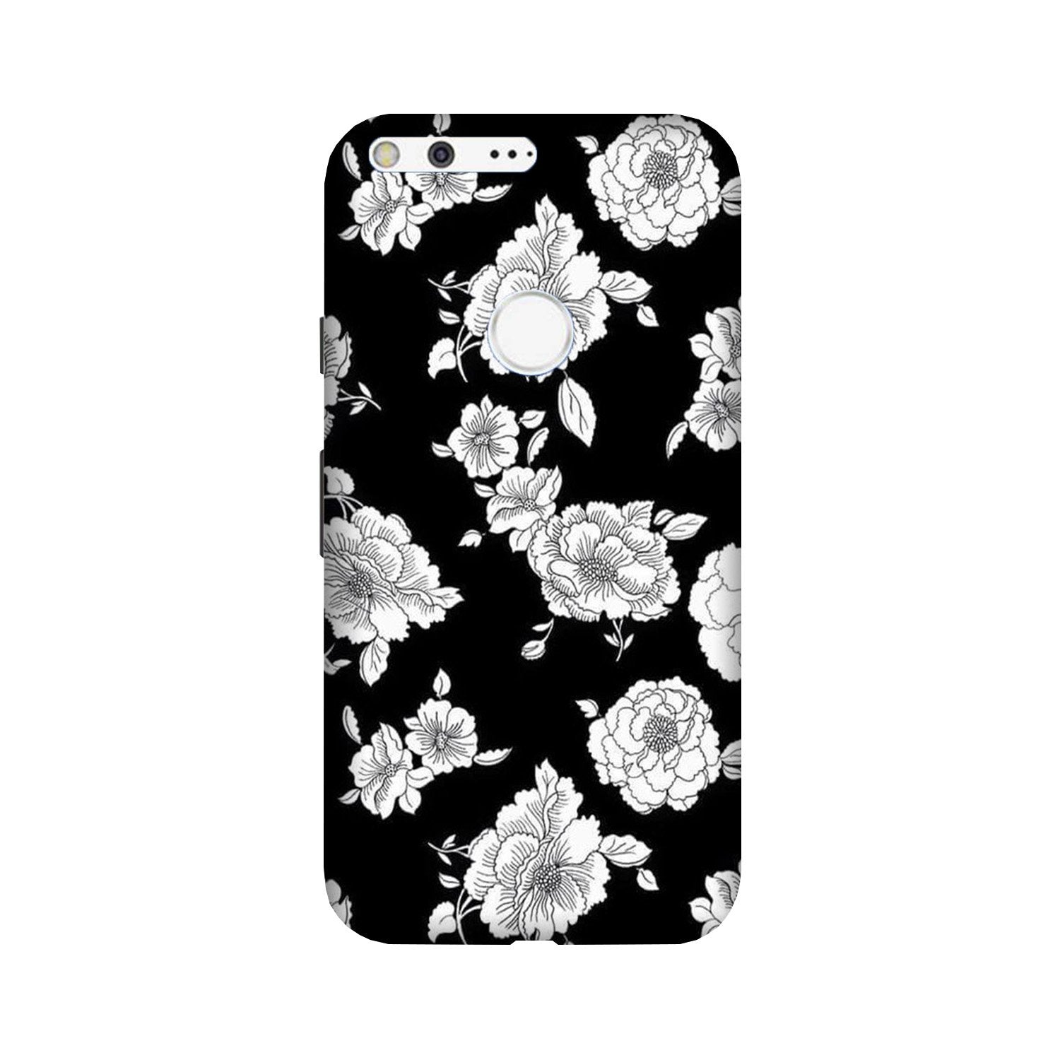 White flowers Black Background Case for Google Pixel White flowers Black Background Case for Google Pixel