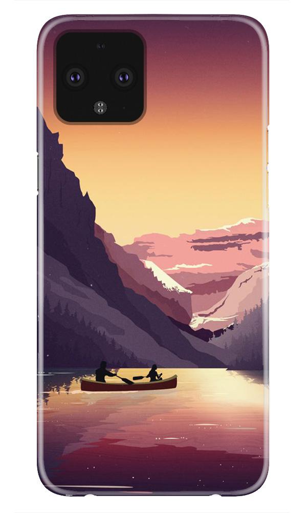 Mountains Boat Mobile Back Case for Google Pixel 4 XL (Design - 181) Mountains Boat Case for Google Pixel 4 XL (Design - 181)