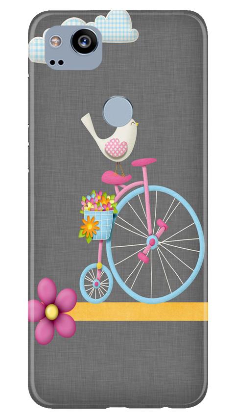 Sparron with cycle Mobile Back Case for Google Pixel 2 (Design - 34) Sparron with cycle Case for Google Pixel 2