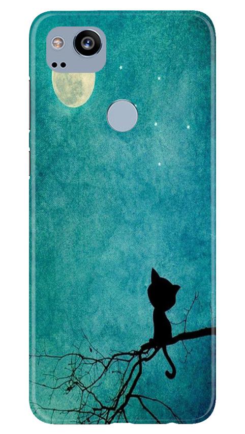 Moon cat Mobile Back Case for Google Pixel 2 (Design - 70) Moon cat Case for Google Pixel 2