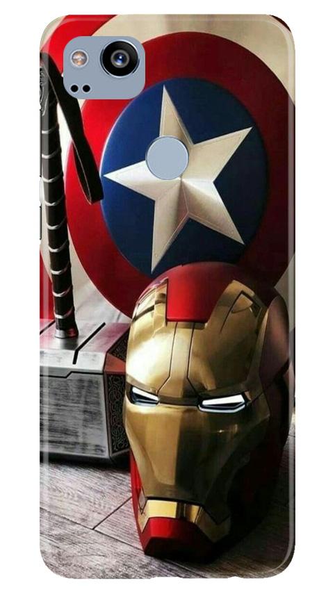 Ironman Captain America Mobile Back Case for Google Pixel 2 (Design - 254) Ironman Captain America Case for Google Pixel 2 (Design No. 254)
