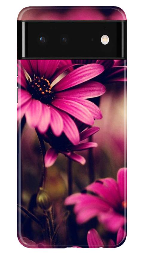 Purple Daisy Mobile Back Case for Google Pixel 6 (Design - 65) Purple Daisy Case for Google Pixel 6