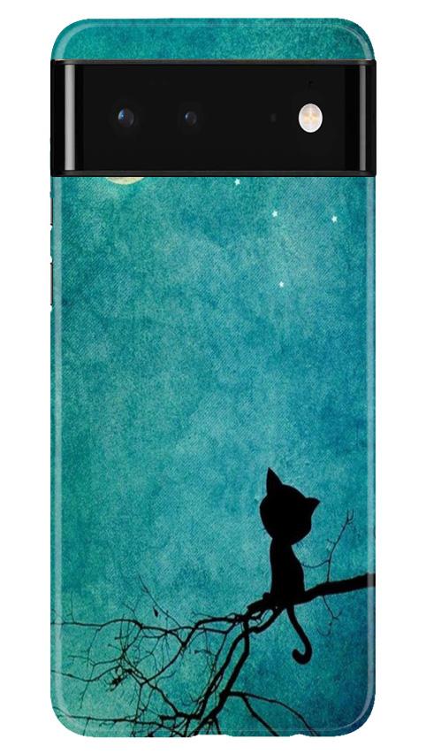 Moon cat Mobile Back Case for Google Pixel 6 (Design - 70) Moon cat Case for Google Pixel 6