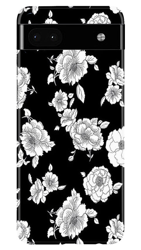 White flowers Black Background Mobile Back Case for Google Pixel 6a (Design - 9) White flowers Black Background Case for Google Pixel 6a