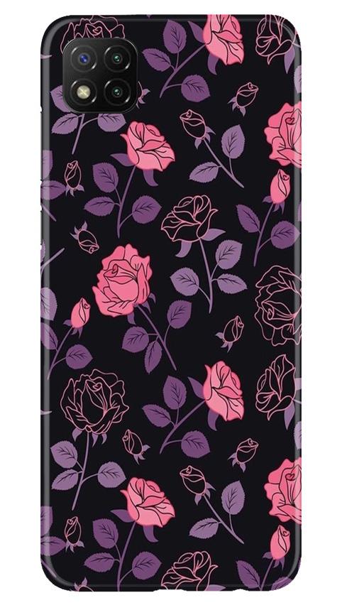 Rose Pattern Mobile Back Case for Poco C3 (Design - 2) Rose Pattern Case for Poco C3