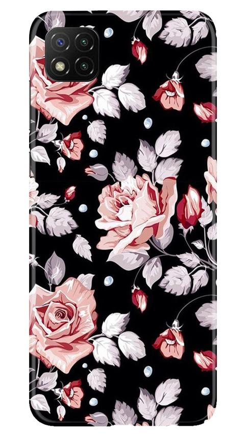 Pink rose Mobile Back Case for Poco C3 (Design - 12) Pink rose Case for Poco C3