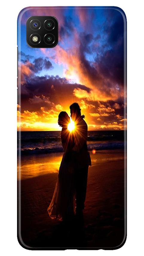 Couple Sea shore Mobile Back Case for Poco C3 (Design - 13) Couple Sea shore Case for Poco C3
