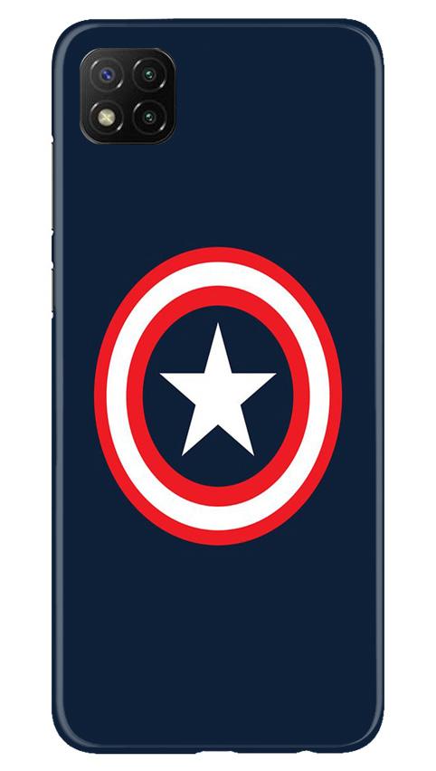 Captain America Mobile Back Case for Poco C3 (Design - 42) Captain America Case for Poco C3