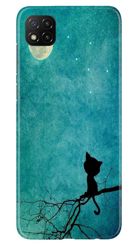 Moon cat Mobile Back Case for Poco C3 (Design - 70) Moon cat Case for Poco C3