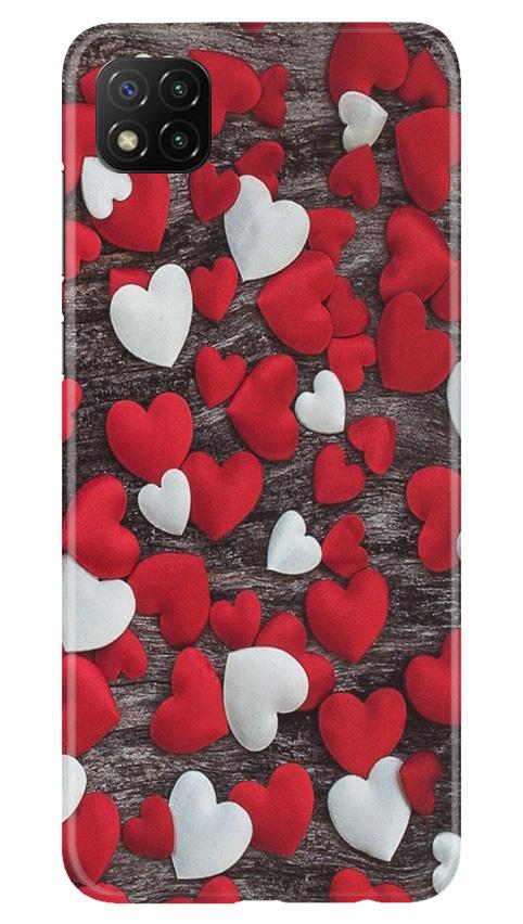 Red White Hearts Mobile Back Case for Poco C3 (Design - 105) Red White Hearts Case for Poco C3 (Design - 105)