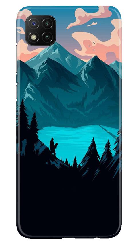 Mountains Mobile Back Case for Poco C3 (Design - 186) Mountains Case for Poco C3 (Design - 186)