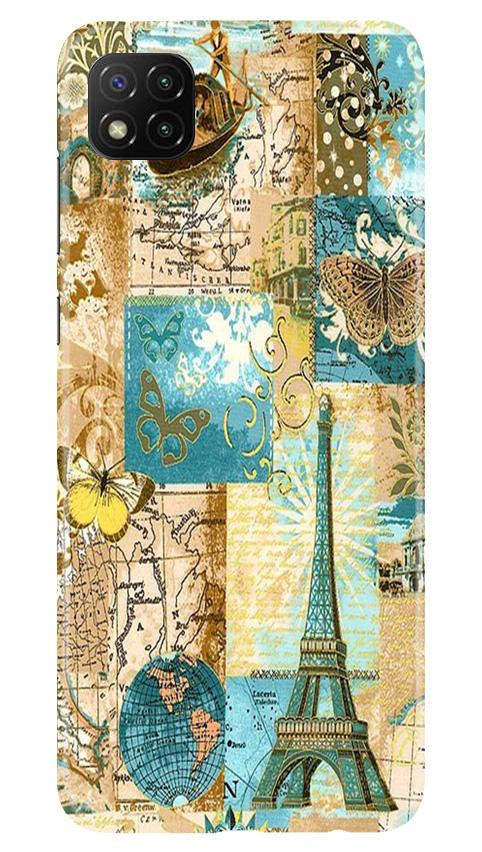Travel Eiffel Tower Mobile Back Case for Poco C3 (Design - 206) Travel Eiffel Tower Case for Poco C3 (Design No. 206)
