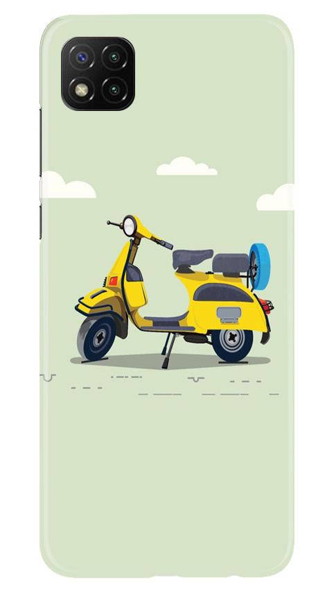 Vintage Scooter Mobile Back Case for Poco C3 (Design - 260) Vintage Scooter Case for Poco C3 (Design No. 260)