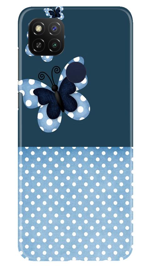 White dots Butterfly Mobile Back Case for Poco C31 (Design - 31) White dots Butterfly Case for Poco C31