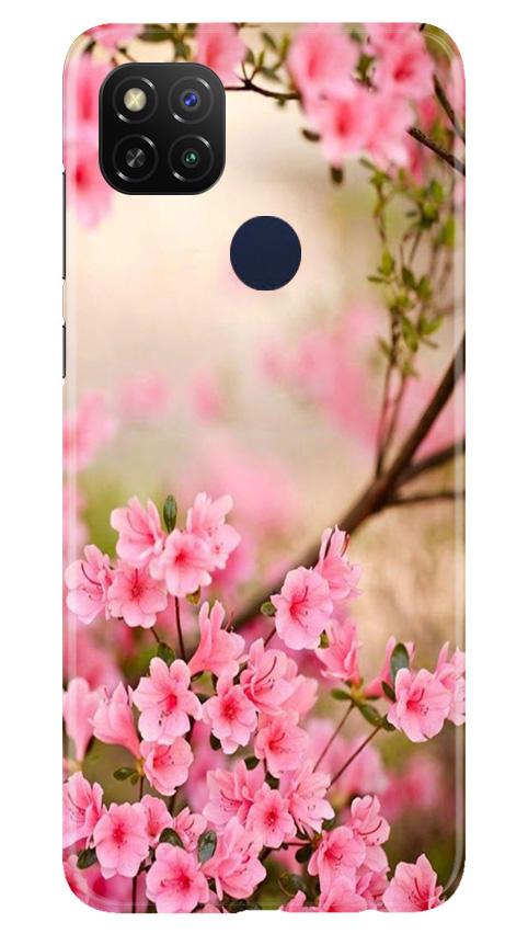 Pink flowers Mobile Back Case for Poco C31 (Design - 69) Pink flowers Case for Poco C31