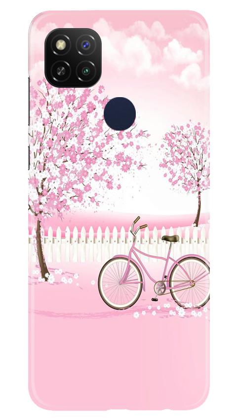 Pink Flowers Cycle Mobile Back Case for Poco C31 (Design - 102) Pink Flowers Cycle Case for Poco C31 (Design - 102)