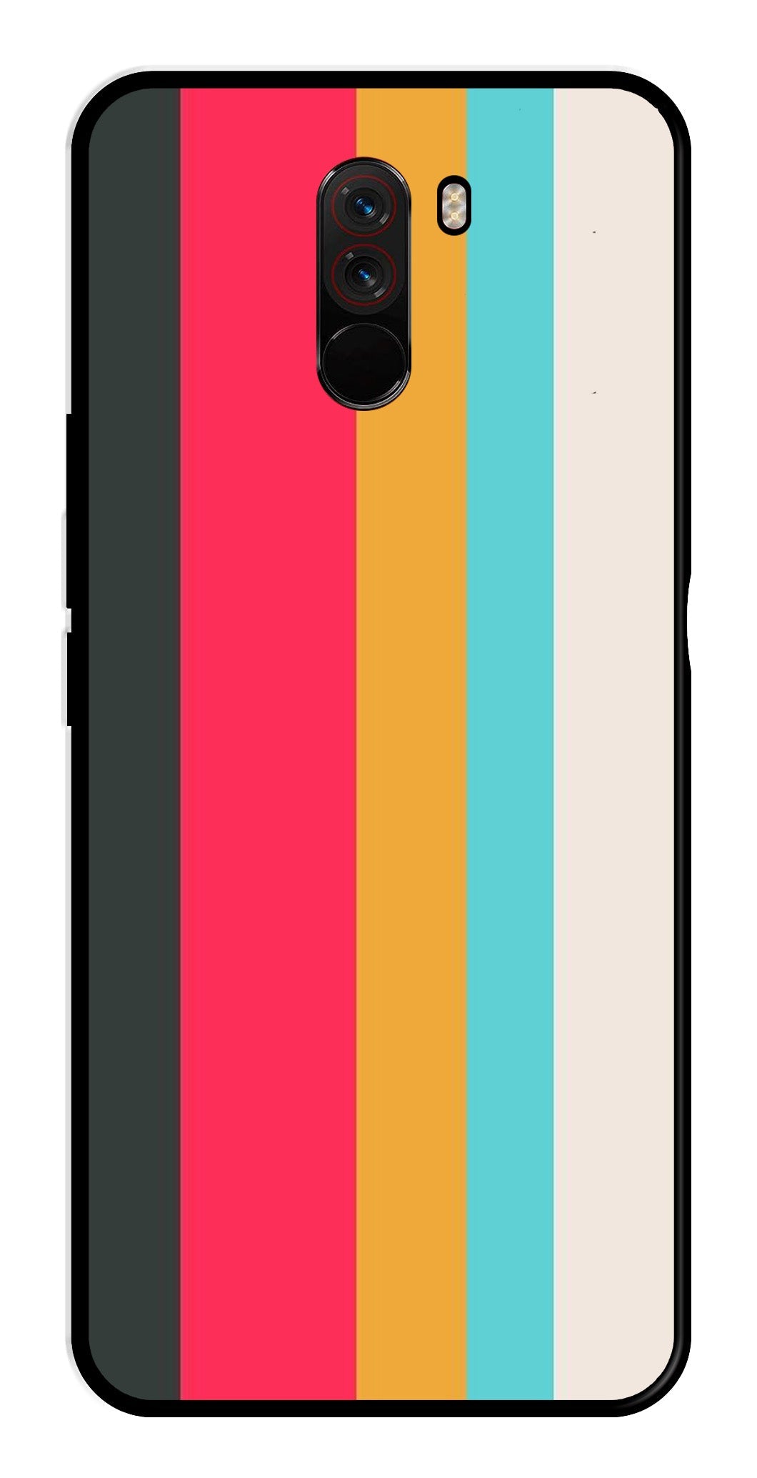 Muted Rainbow Metal Mobile Case for Poco F1 (Design No -31