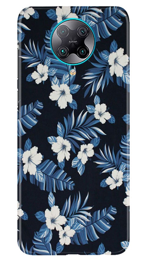 White flowers Blue Background2 Mobile Back Case for Poco F2 Pro (Design - 15) White flowers Blue Background2 Case for Poco F2 Pro