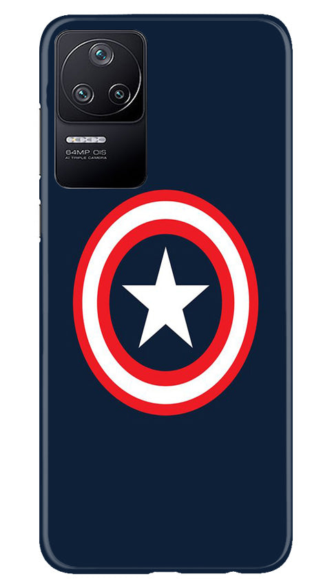 Captain America Mobile Back Case for Poco F4 (Design - 42) Captain America Case for Poco F4