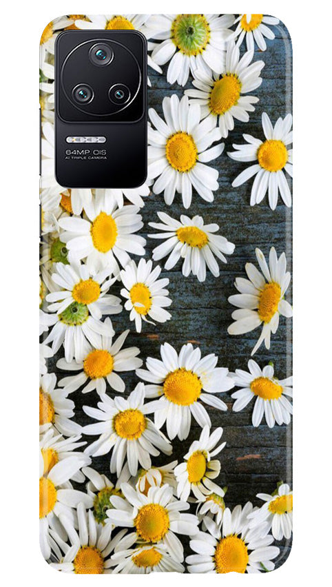 White flowers2 Mobile Back Case for Poco F4 (Design - 62) White flowers2 Case for Poco F4